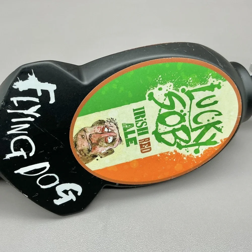 Flying Dog Lucky SOB Irish Red Ale Draft Beer Tap Handle Black Bat Wings